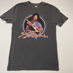 Jimi Hendrix Shirt Mens Small 1969 Tour Graphic Tee Charcoal Gray Guitar Face